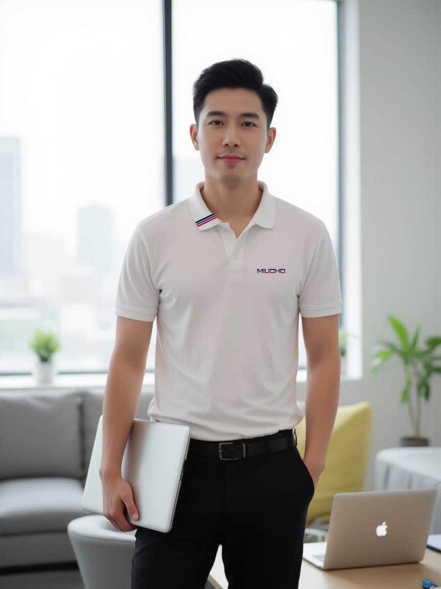 Áo polo nam form vừa 1918 Miucho Iconic vải cá sấu đứng form thoáng mát in basic_thumbnail_6