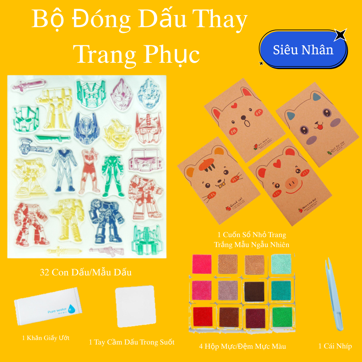 Bộ Đóng Dấu Thay Trang Phục Công Chúa Cho Bé Gái