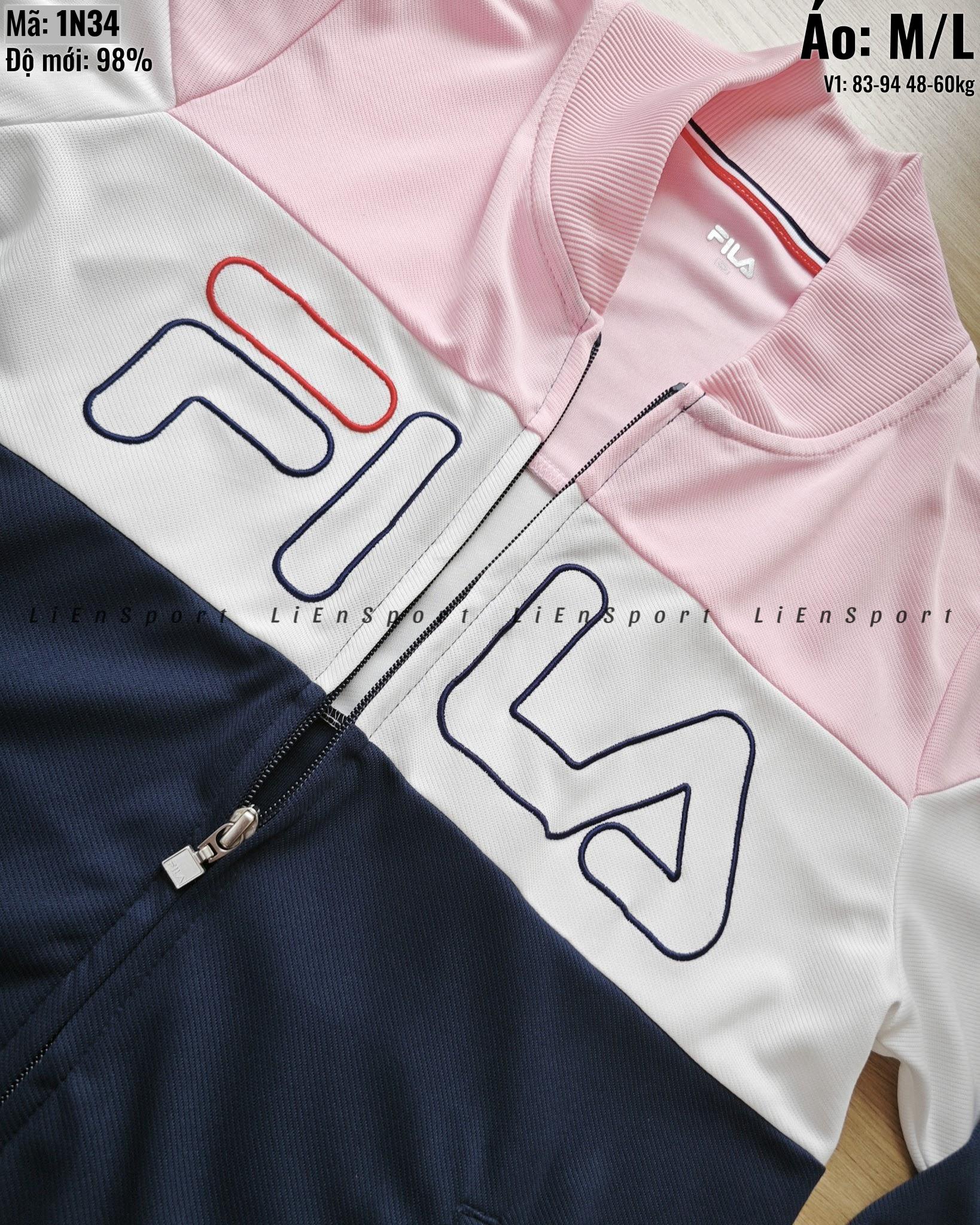 Fila Áo thun thể thao Nữ Size M Xanh lá Auth 2nd Dáng suông thoải mái Vải 1 lớp thoáng mát Che bụng dưới Dài 70cm Phù hợp gym yoga chạy bộ casual Mã:1N34_thumbnail_3
