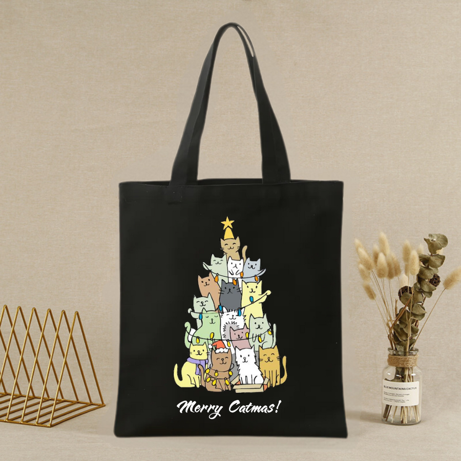 Túi vải canvas hình ông già Noel và người tuyết, có khoá kéo và ngăn phụ - 𝐖𝐞 𝐓𝐞𝐞 TOTE06_thumbnail_17