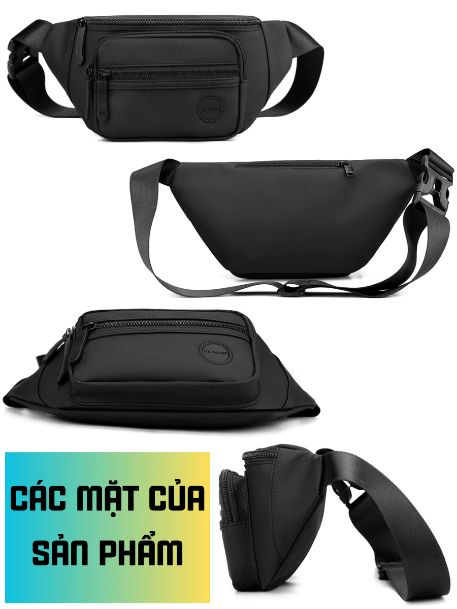 Túi đeo chéo nam, Túi bao tử đeo hông đeo bụng, đựng tiền vải chống nước có ngăn chống trộm_thumbnail_3