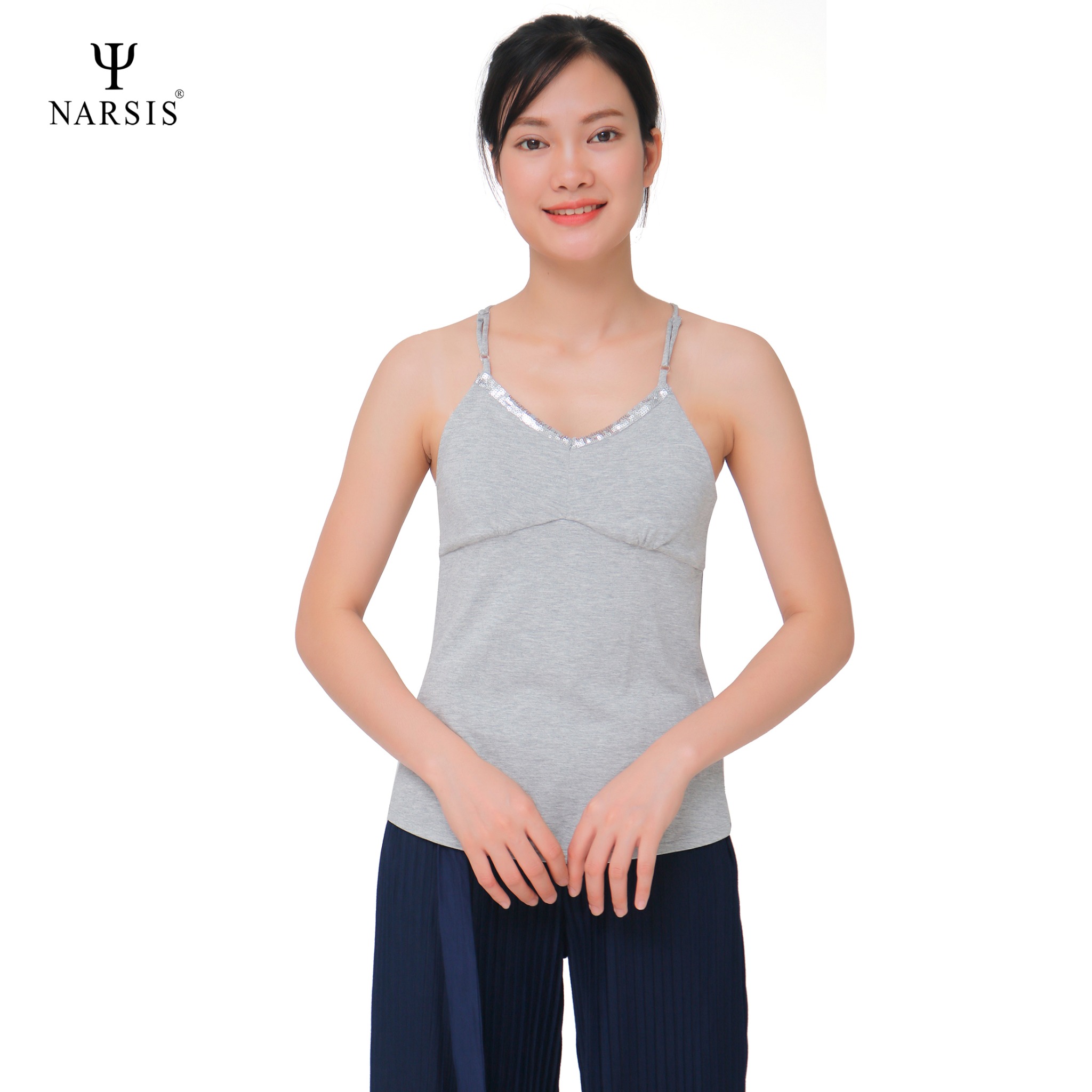 AÓ DÂY NỮ KIỂU - L7018 NARSIS CHẤT LIỆU THOÁNG MÁT, DỄ CHỊU, THOẢI MÁI CẢ NGÀY, DỄ VẬN ĐỘNG_thumbnail_3