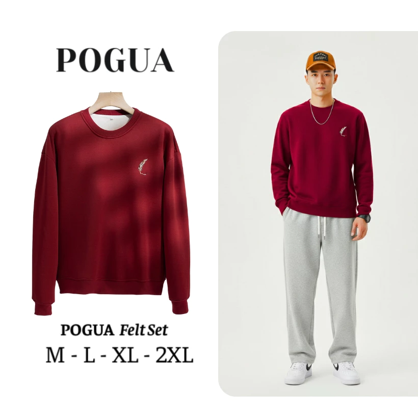 Áo Sweater Nam Nữ Nỉ Lông Nhung Thêu Lông Vũ Form Boxy Unisex,Dày Dặn Giữ Ấm Tốt_thumbnail_3