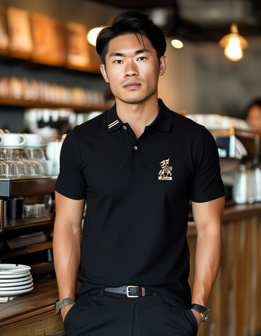 Áo polo nam form vừa regular vải cá sấu đứng form thoáng mát 1836 Miucho Iconic in basic_thumbnail_5