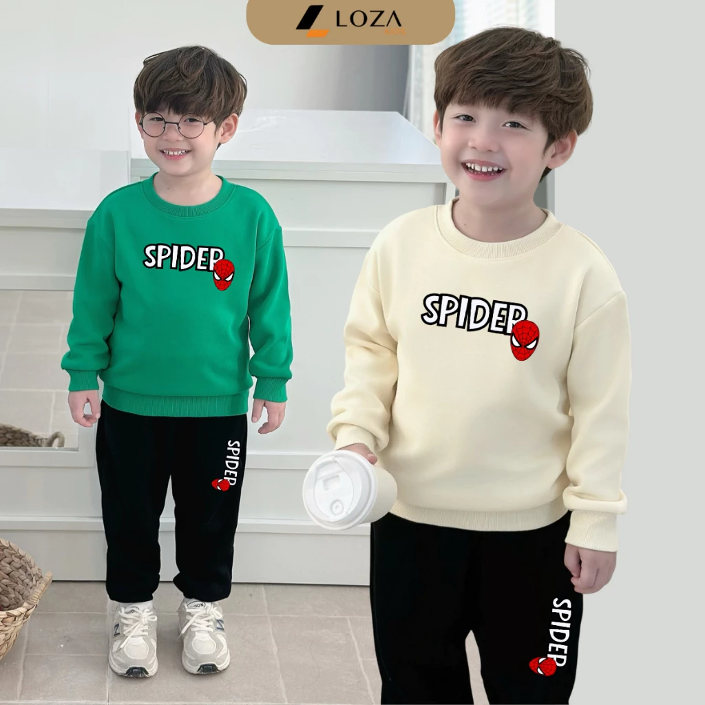 Bộ nỉ bé trai in hình SPIDER - Loza Kids BI556