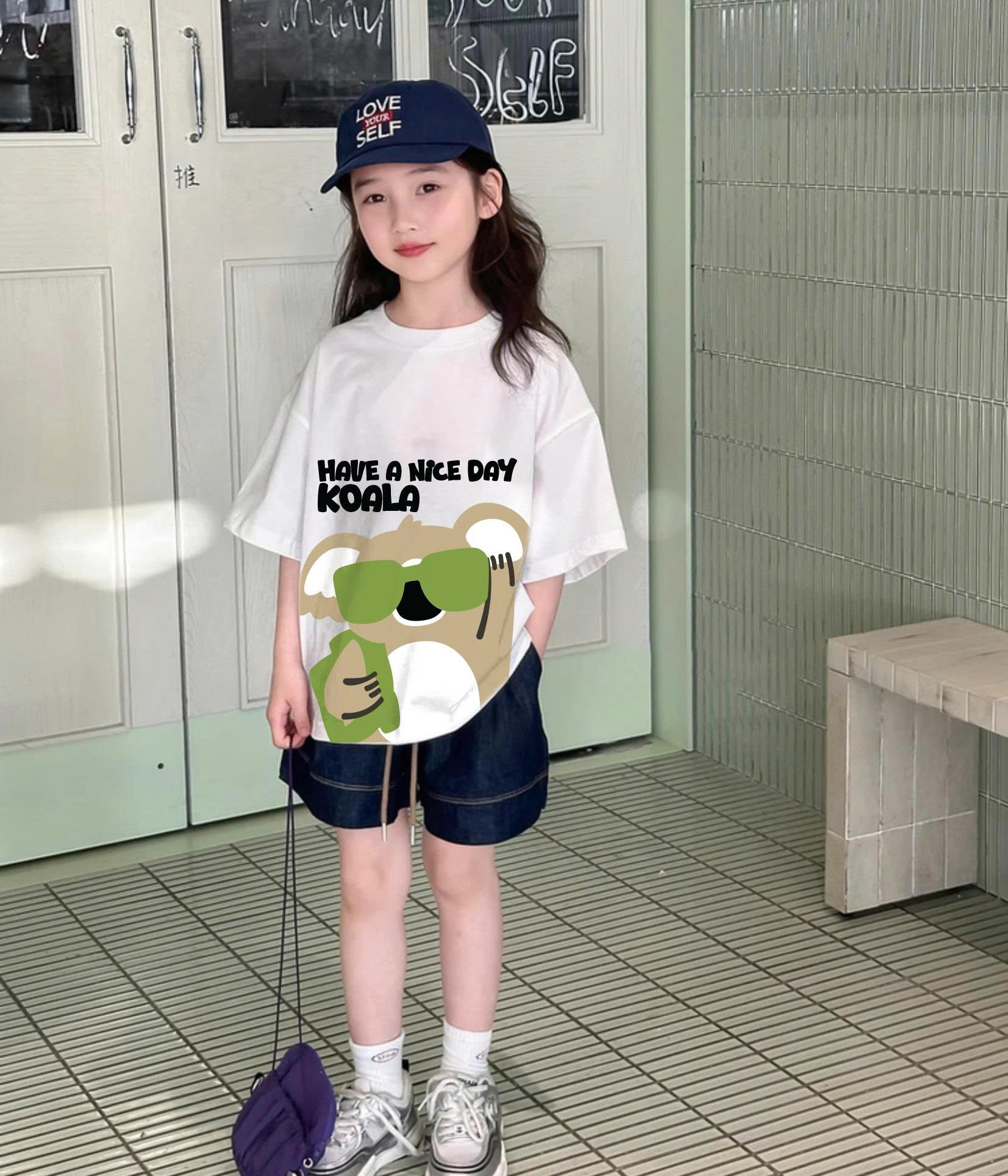 Áo thun form rộng in họa tiết dễ thương cho bé AED2305 Miucho Kid vải cotton thoáng mát mềm mại_thumbnail_3