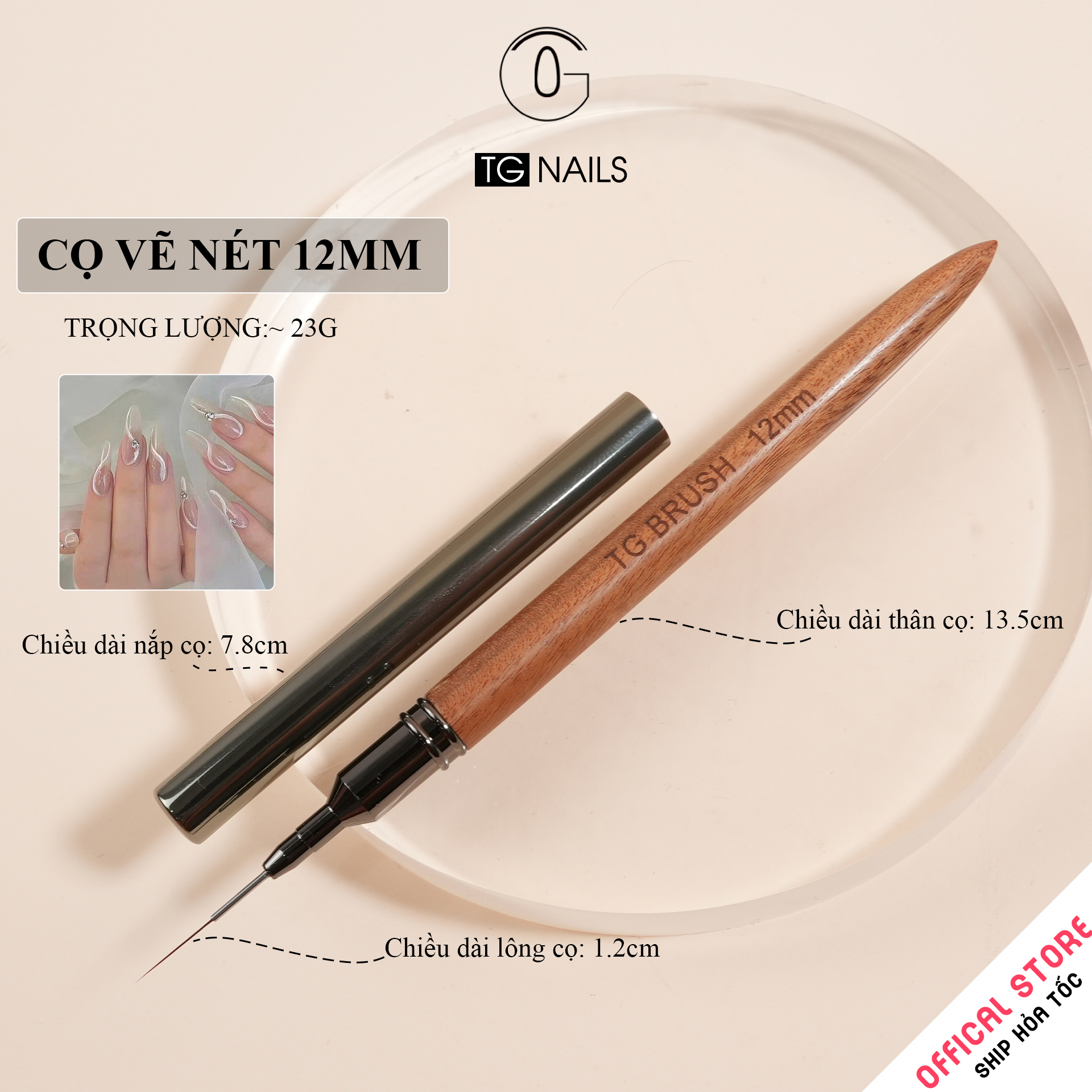 Cọ vẽ móng TG NAILS cán gỗ cao cấp_thumbnail_6