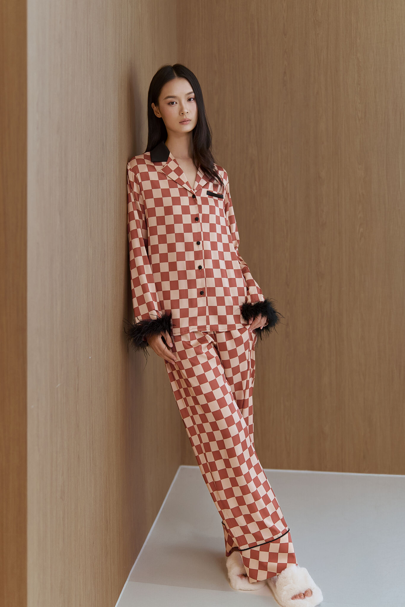 Bộ Lụa 𝑺𝒐𝒇𝒕 𝑯𝒐𝒖𝒓𝒔 áo dài tay, quần dài BN658_thumbnail_2