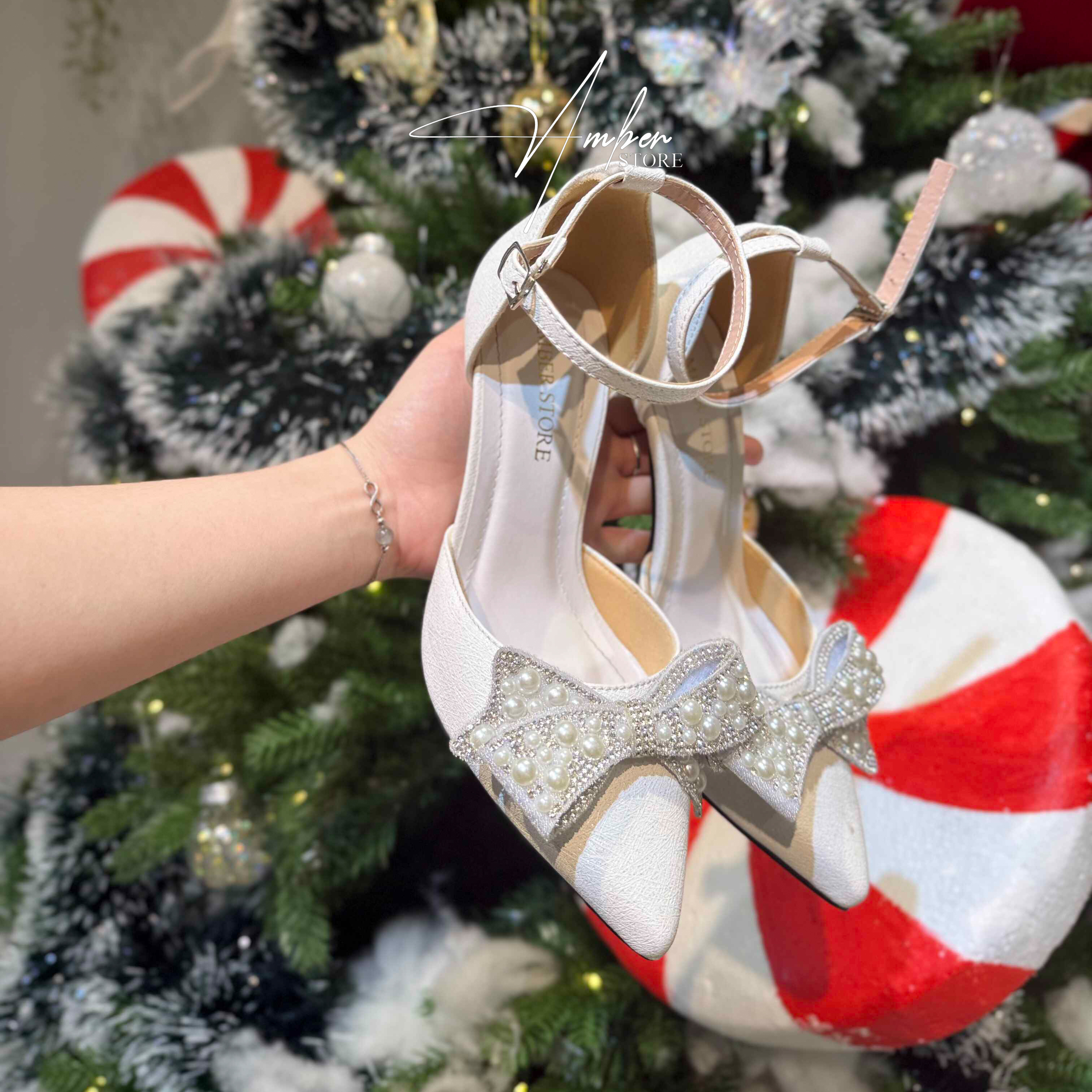 Giày Cao Gót Nữ Bít Mũi Đính Nơ Ngọc Trai Sang Trọng - CG25_thumbnail_3