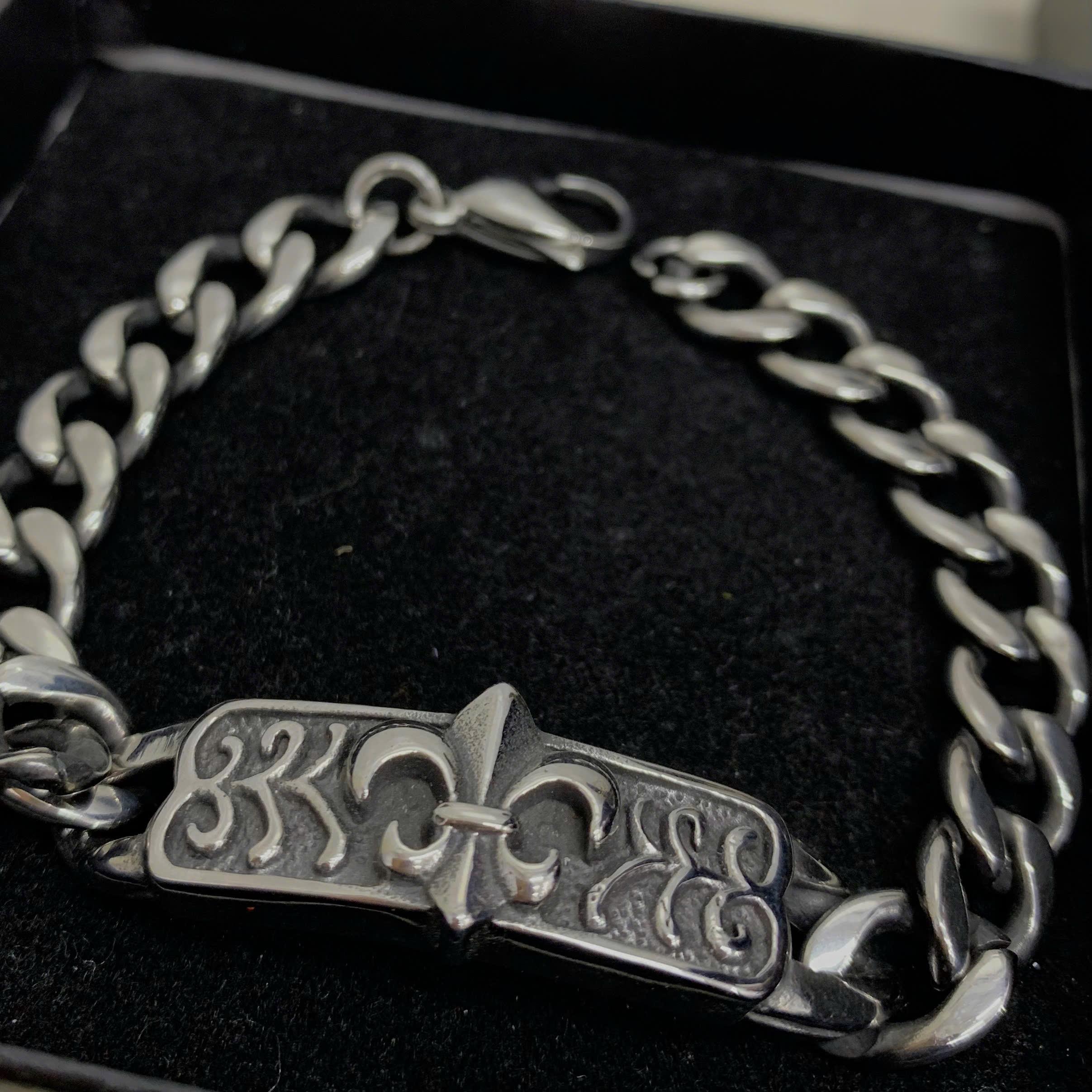 vòng tay thép chrome heart bảng to hình hoa xích_thumbnail_1