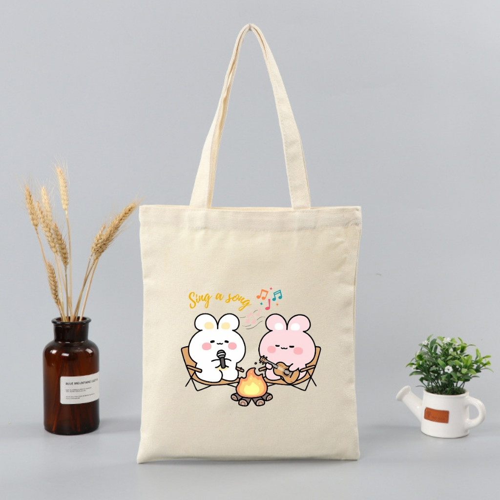 Túi tote vải canvas local brand We Tee in hình thỏ, labubu - TOTE01_thumbnail_3