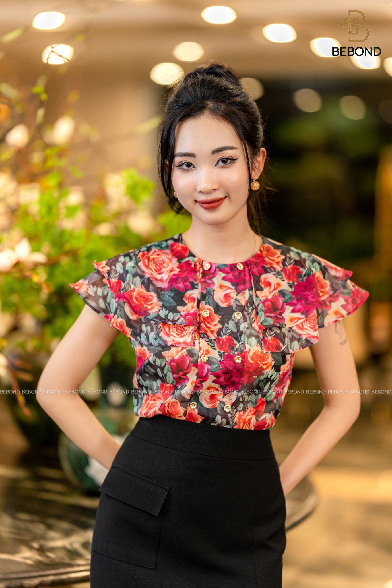 ÁO SƠ MI TƠ ÓNG IN HOA HỒNG - CAILY SHIRT_thumbnail_0