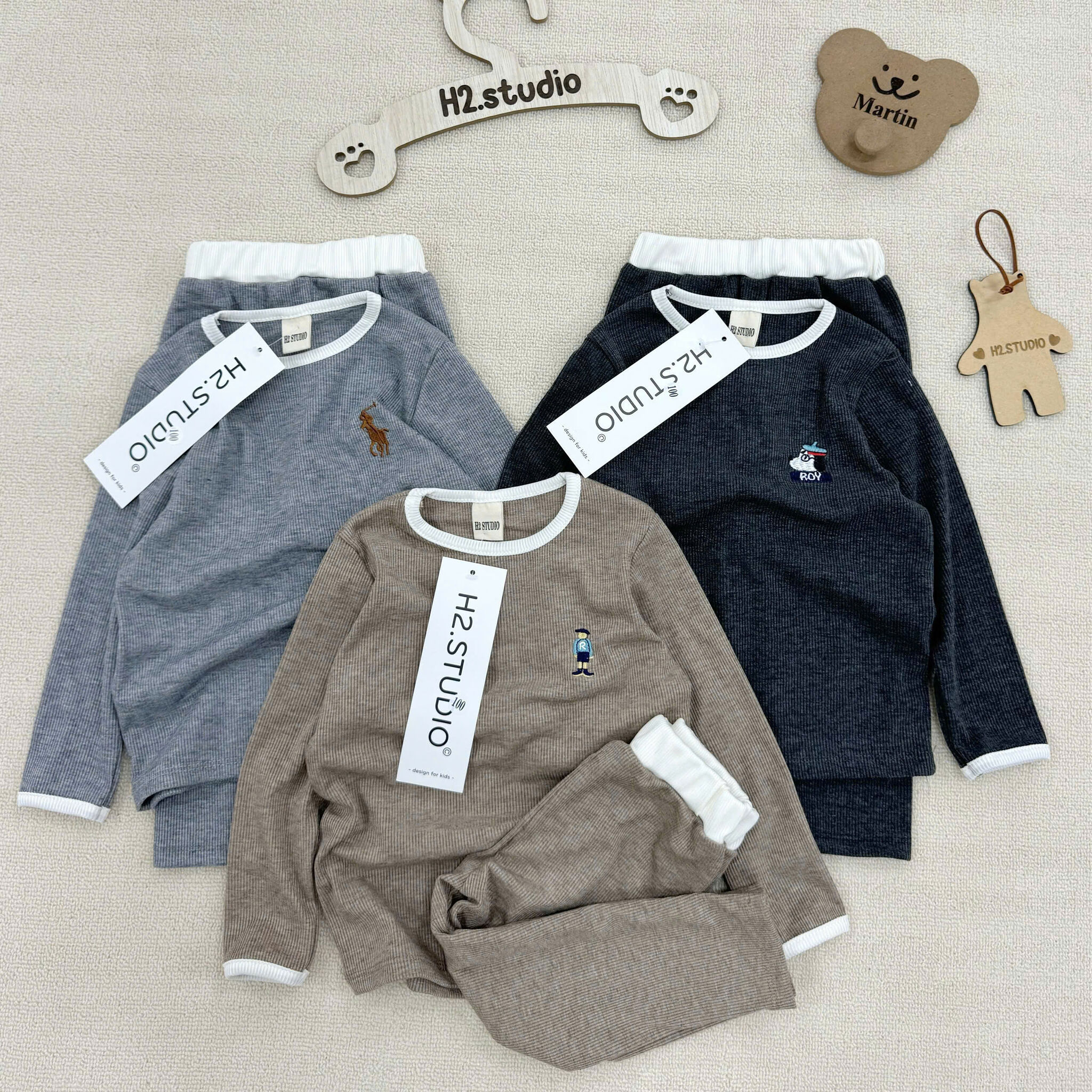 Q67 SET 3 BỘ THUN DÀI TAY VIỀN TRẮNG - A100.300