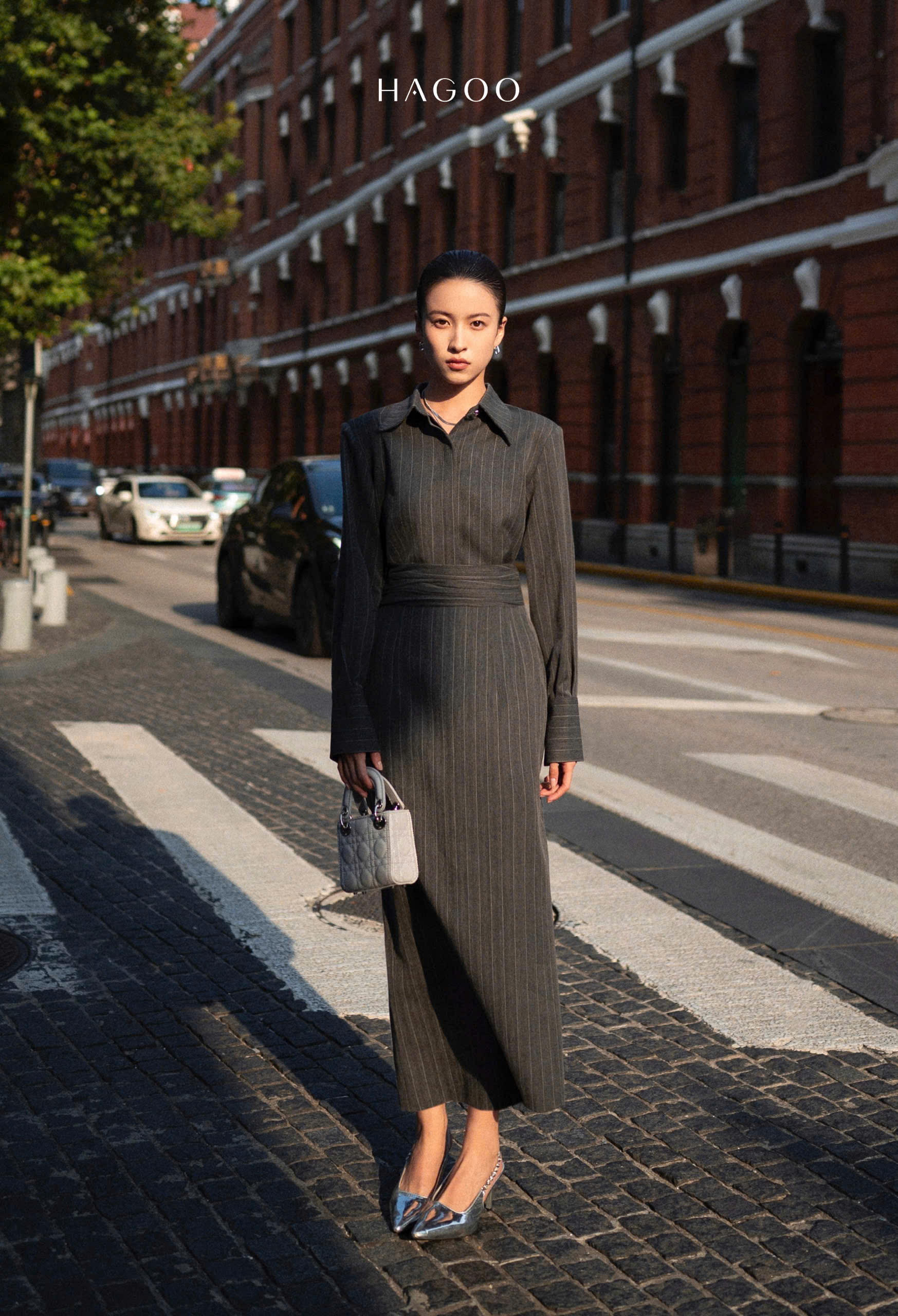 Set sơ mi chân váy nhún cạp