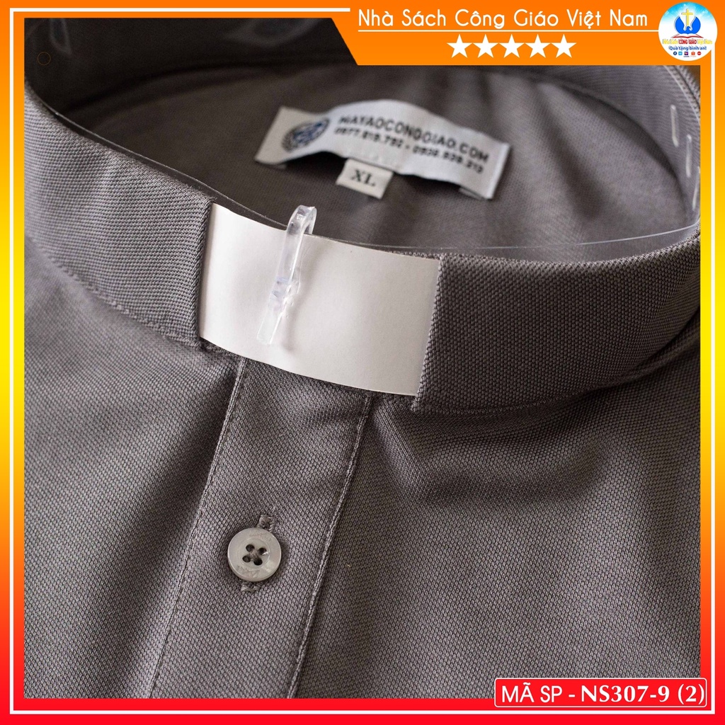 Áo thun Cổ Côn Linh Mục ngắn tay NSCGVN NS307-9 Quà tặng  Lễ quan thầy, truyền chức, sinh nhật cha xứ