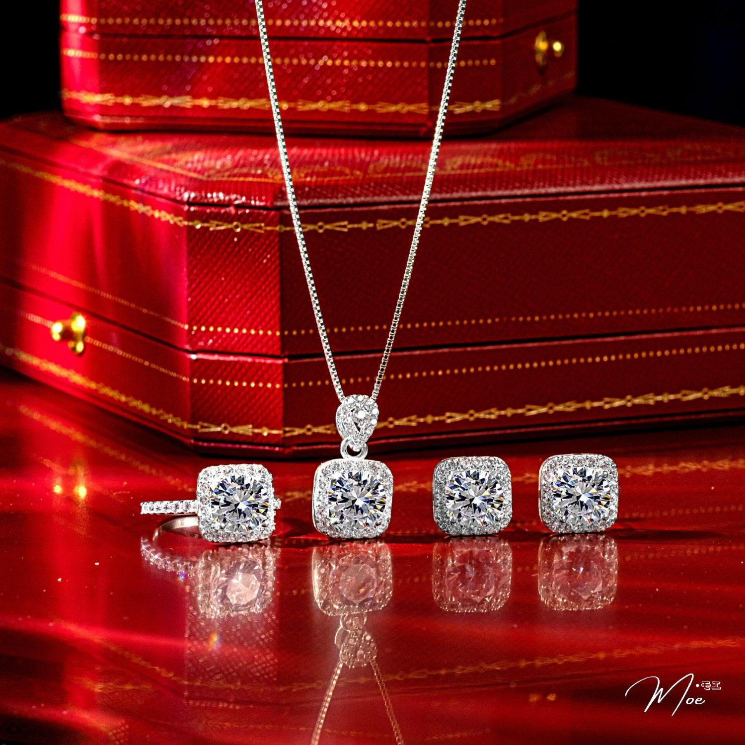 C63 - Combo đá chủ vuông pha lê giọt nước