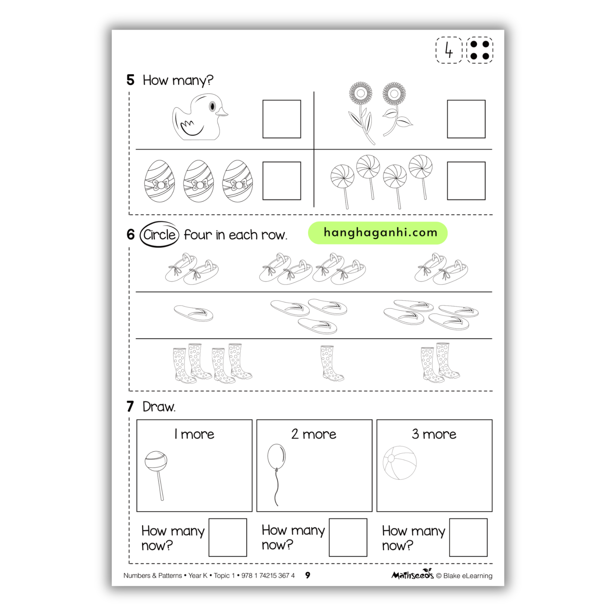 Reading Eggs Numbers and Patterns Grade K, Sách Toán học, tìm quy luật cho bé mầm non Tiếng Anh_thumbnail_3