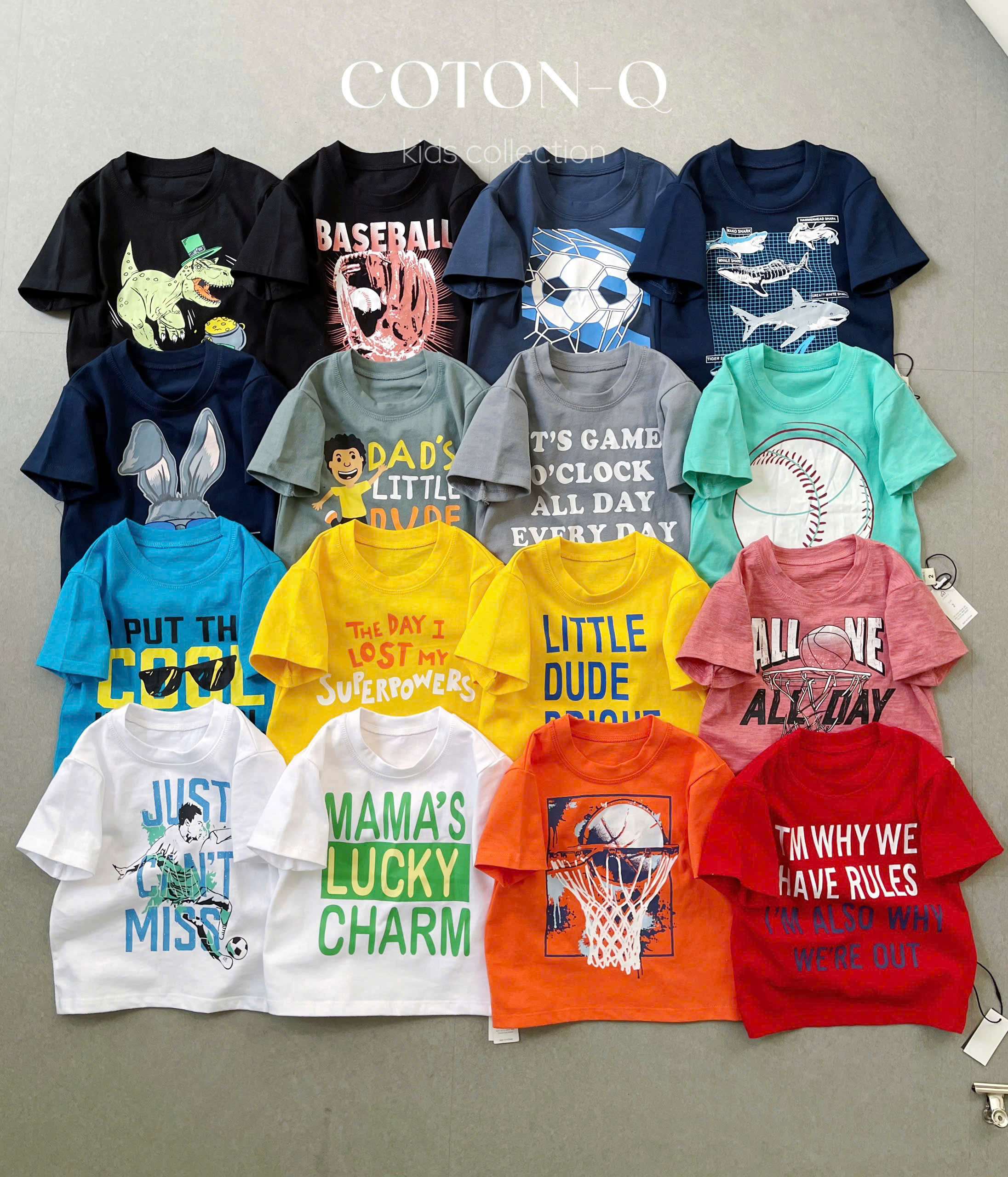 E02 - Set 3 áo thun cổ tròn bé ( NGẪU NHIÊN )