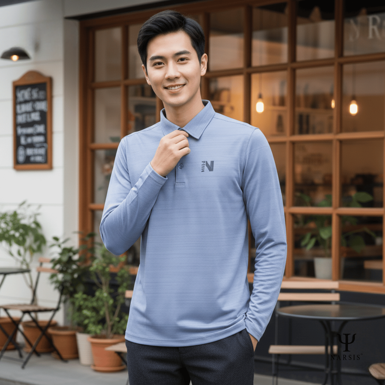 ÁO POLO CÓ CỔ NAM D0030 NARSIS CHẤT LIỆU THOÁNG MÁT, DỄ CHỊU, THOẢI MÁI CẢ NGÀY, DỄ VẬN ĐỘNG_thumbnail_5