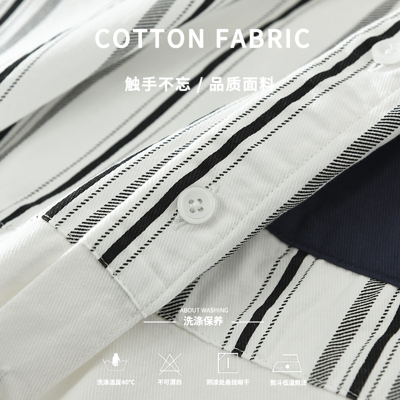 Áo Sơ Mi Dài Tay Sọc Nối Nhật Bản Nam – Phong Cách Nghệ Thuật, Dáng Rộng Thời Trang, Chất Cotton Thoáng Khí