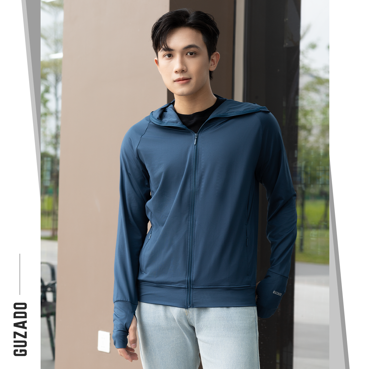 Áo Chống Nắng 2 Lớp Unisex Thông Hơi Khóa Kéo Mũ Trùm Kín Mặt Chống Tia UV GCN02_thumbnail_24