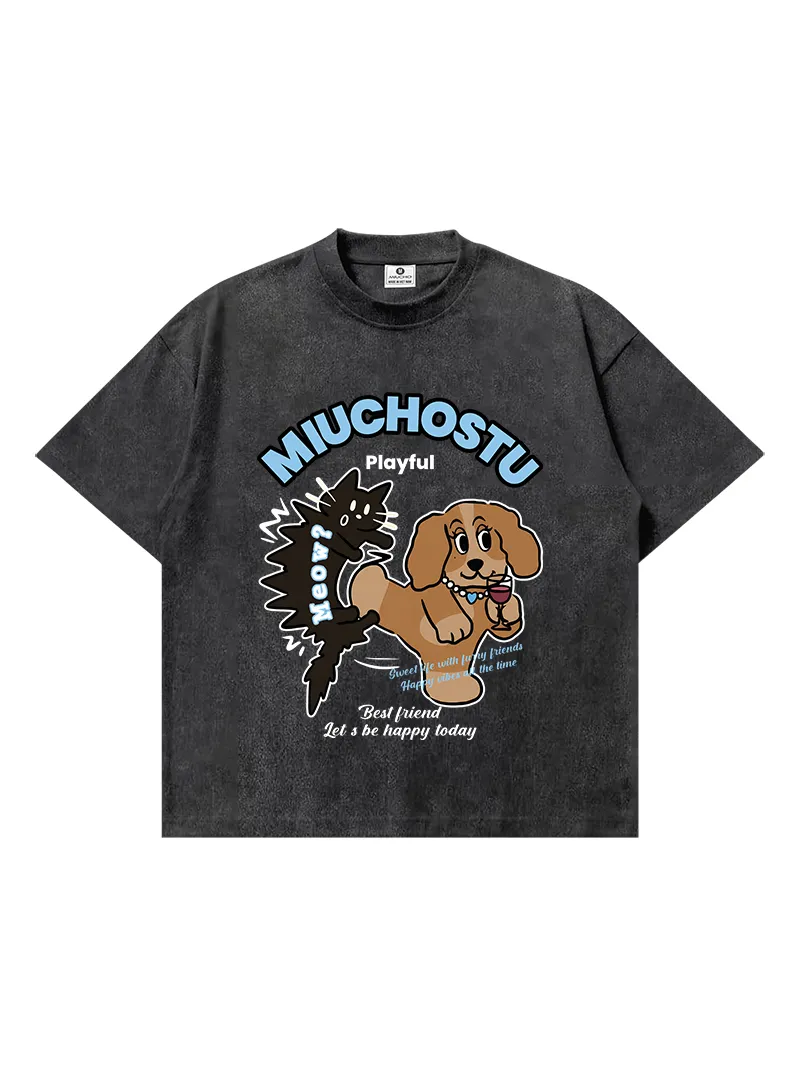 Áo thun boxy streetwear hình cún Miucho 3192_thumbnail_0