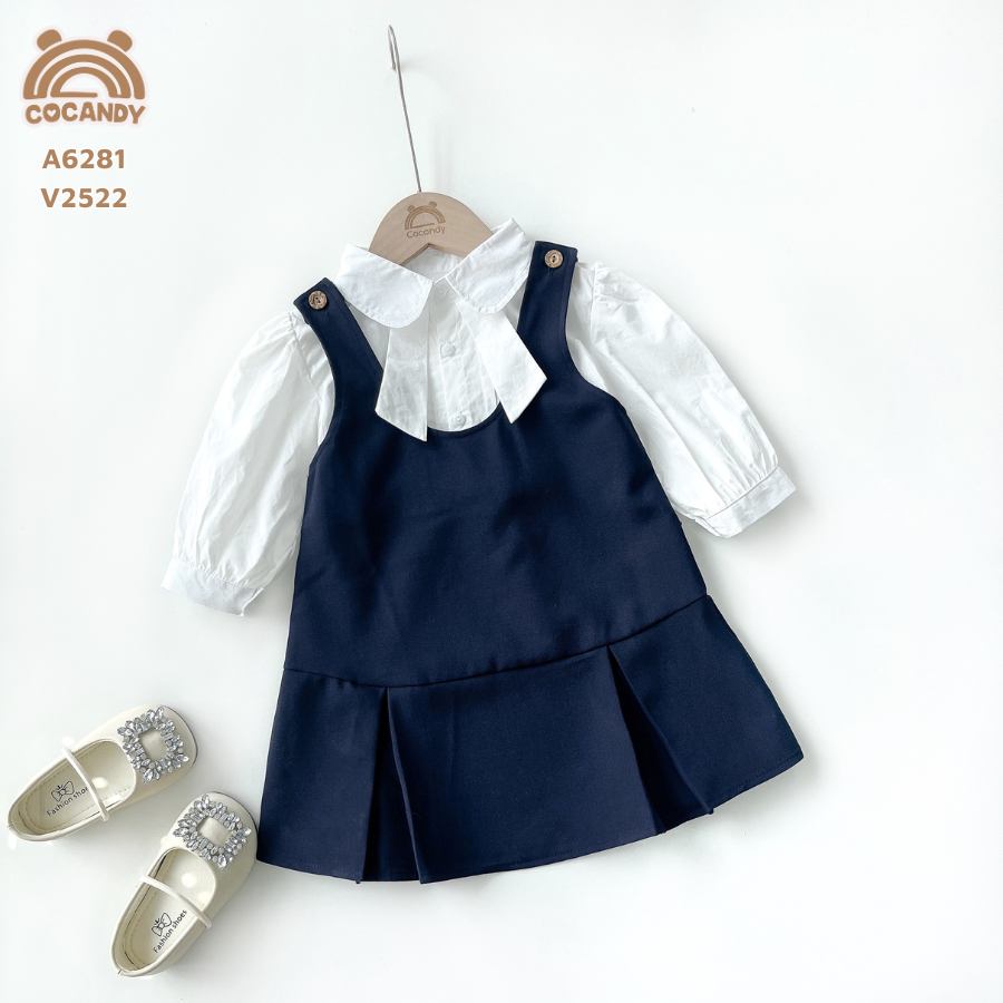 Áo dài sơ mi TRẮNG cổ 2 vạt xếp ly_thumbnail_5