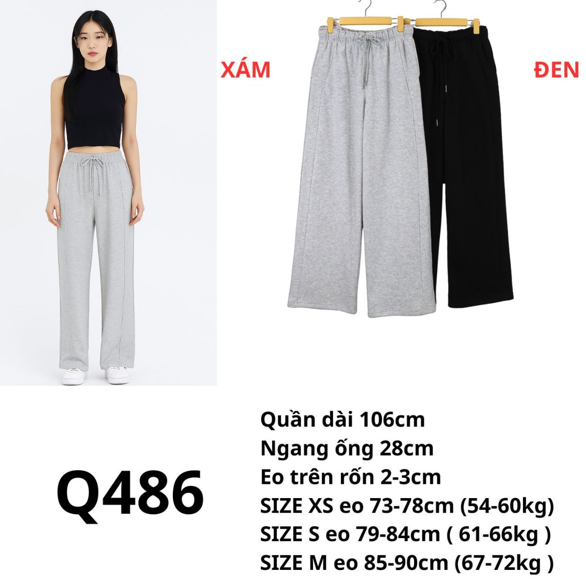 Q486 - Quần thun nỉ
