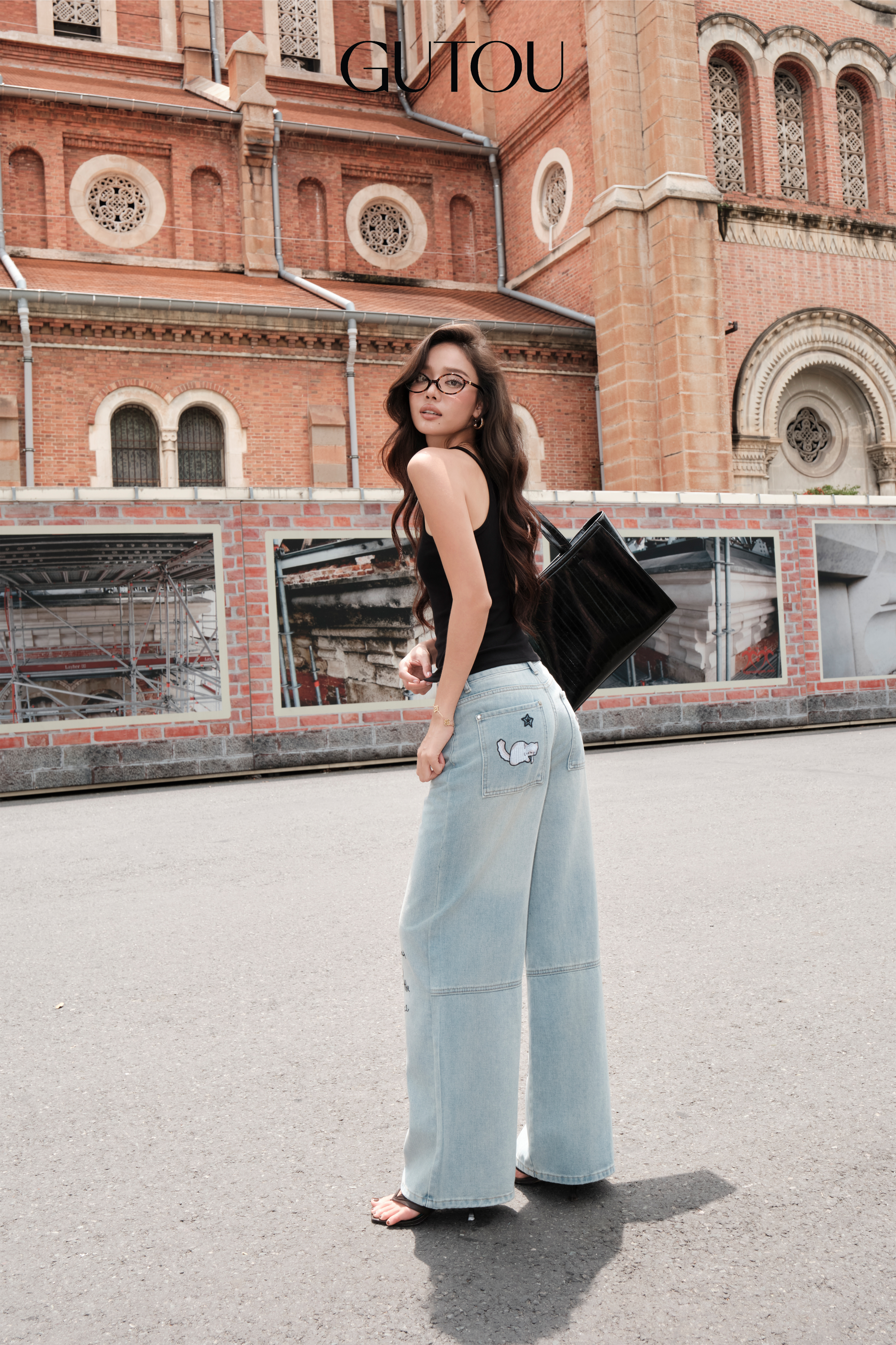 [ GUTOU ] Quần Jean Suông 