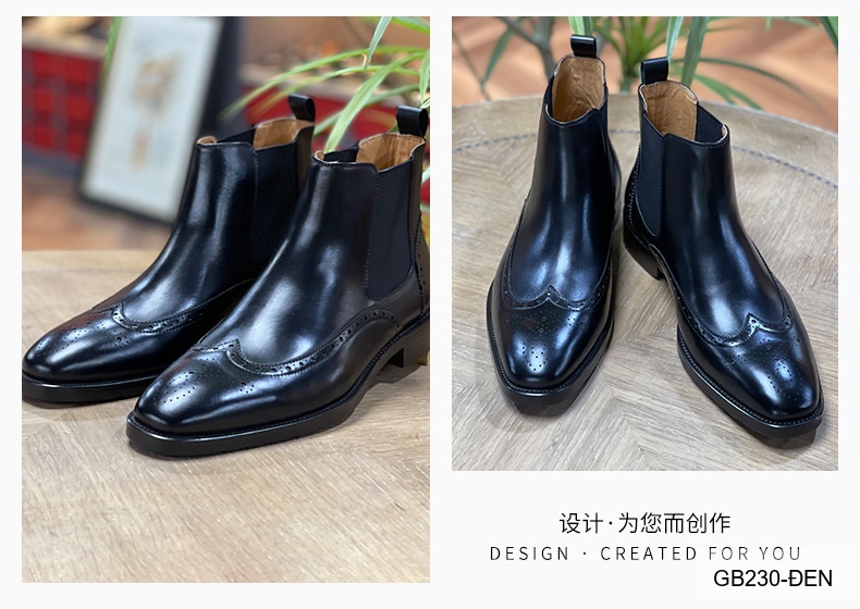 GB230 - Bốt Chelsea Nam Da Bò Phong Cách Anh Quốc Đế Cao 3-5cm_thumbnail_4