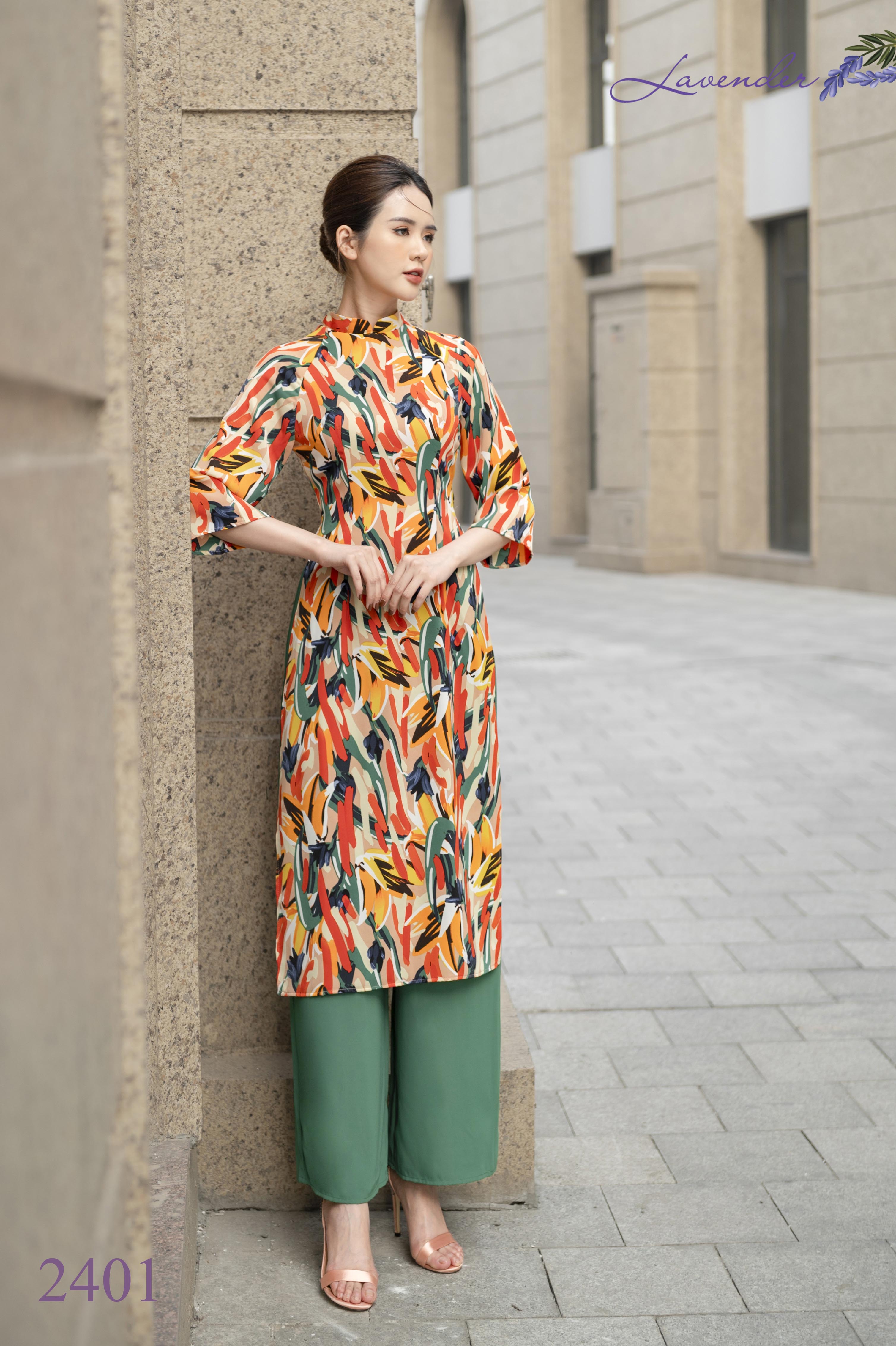 Áo dài cách tân hoa vàng AD2401_thumbnail_1