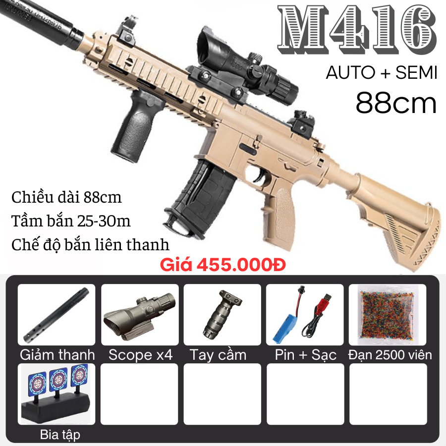 Đồ chơi Súng trường 𝐌𝟒𝟏𝟔 Full Auto Đạn hạt nở size 88cm_thumbnail_6