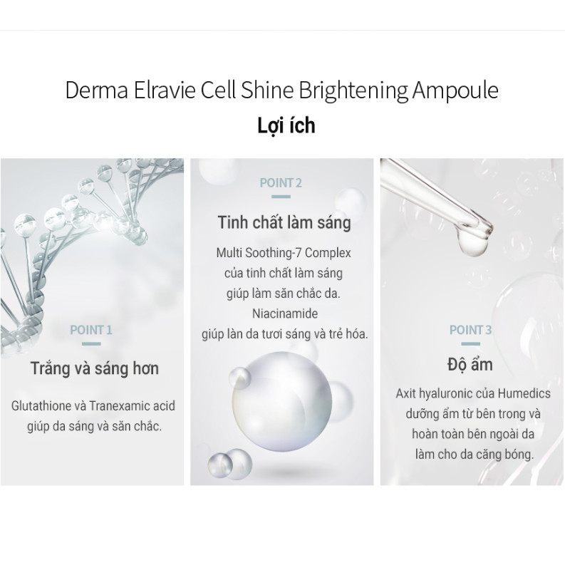 Tinh Chất Cao Cấp Dưỡng Ẩm, Làm Trắng Da Chuyên Sâu Elravie Cell Brightening Ampoule Hộp 12 Lọ x 6ml_thumbnail_3