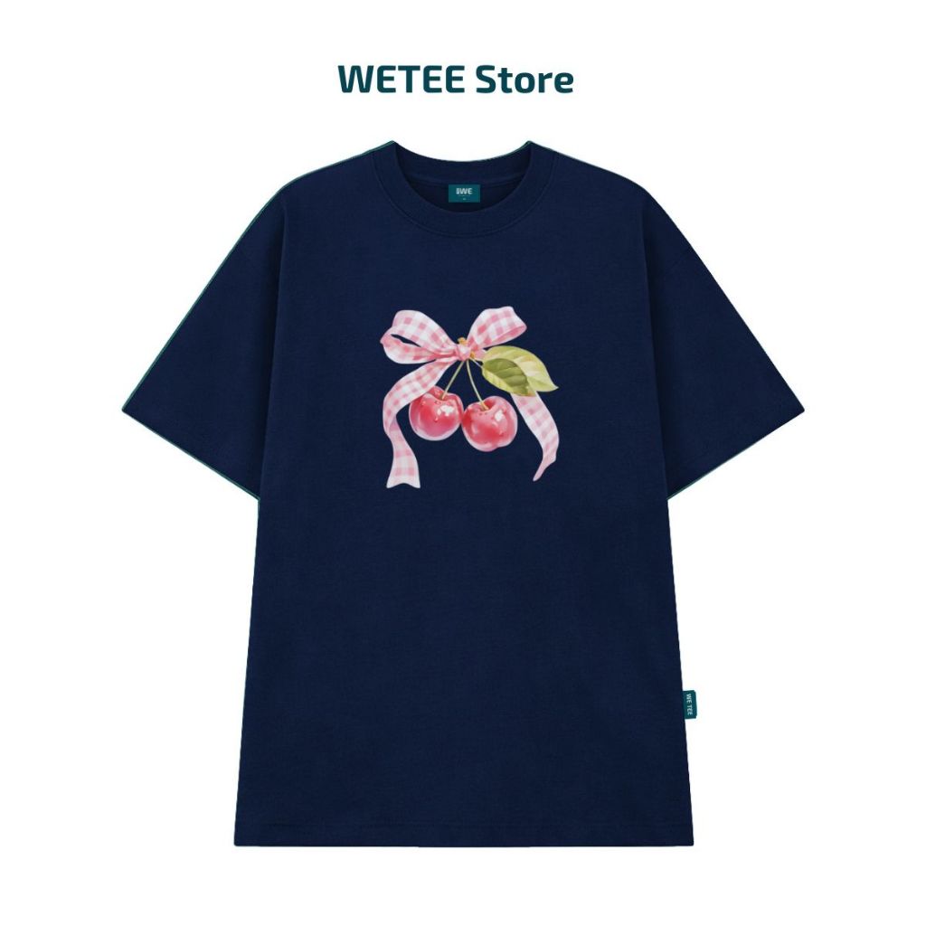 Áo thun unisex UX30-1169 hình nơ cherry hồng dáng oversized local brand WETEE_thumbnail_12