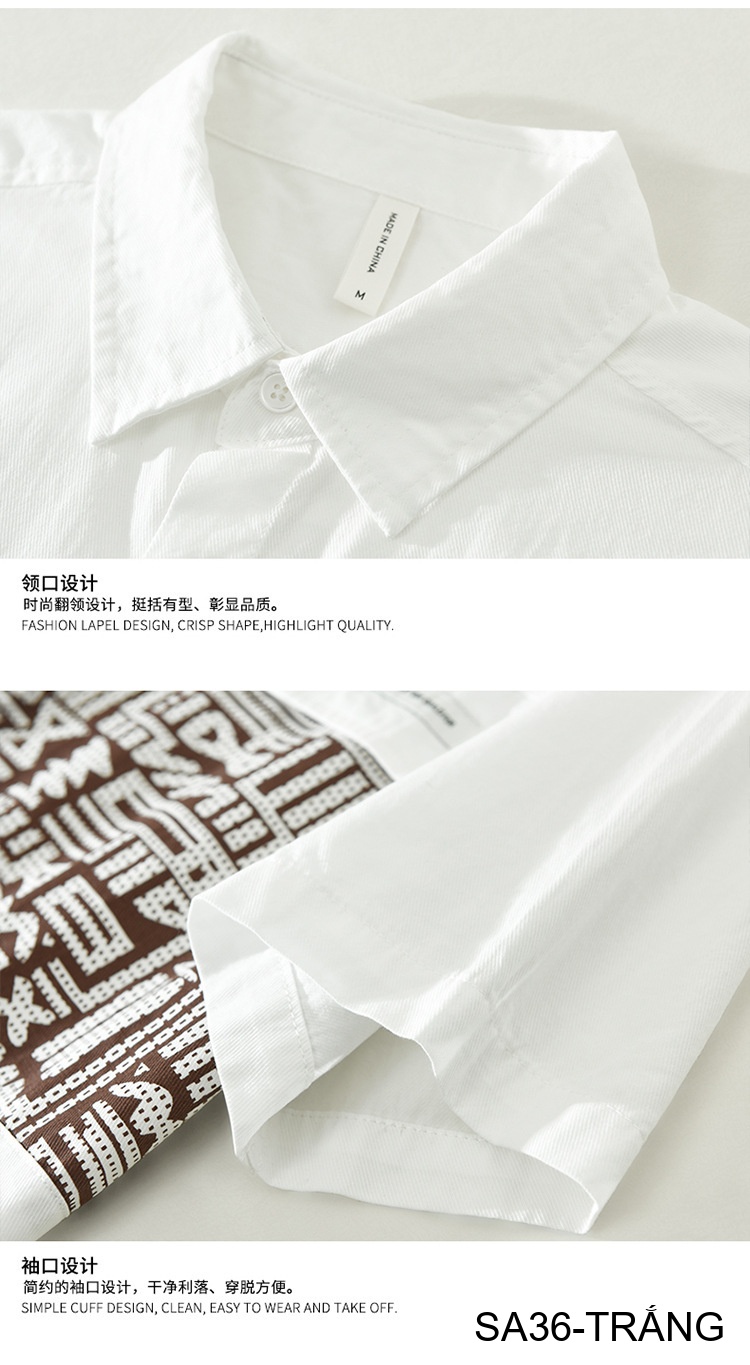 SA36 - Áo sơ mi nam tay ngắn họa tiết phối màu phong cách Hàn Quốc_thumbnail_9