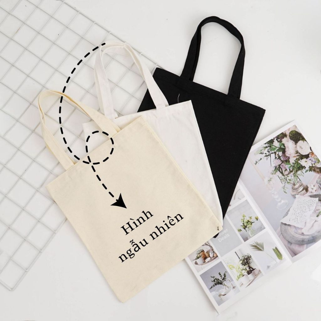 Túi tote màu đen mẫu chữ đơn giản - Túi tote vải canvas 33x37 có khóa kéo đựng vừa A4, laptop Loza TOTE19_thumbnail_20