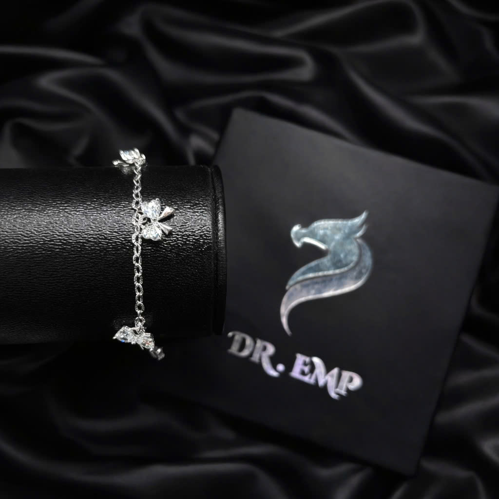 Vòng tay bạc xi kim nơ tim trắng_thumbnail_3