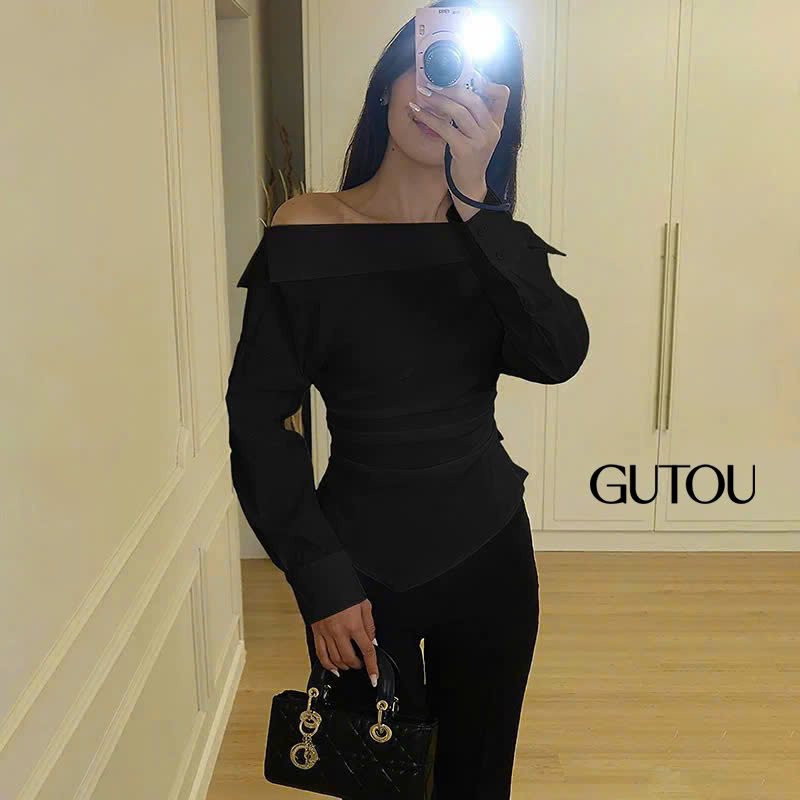 [ GUTOU ] Áo Sơ Mi Trễ Vai Audrey Top_thumbnail_7