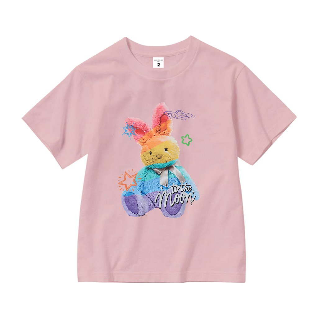 Áo thun bé gái dễ thương form rộng AED640 Miucho Kid 100% vải cotton thoáng mát basic_thumbnail_7