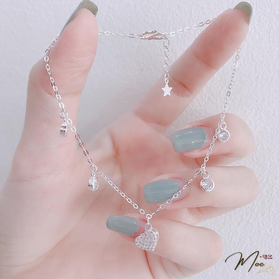 LC97 - Lắc chân tim pha lê