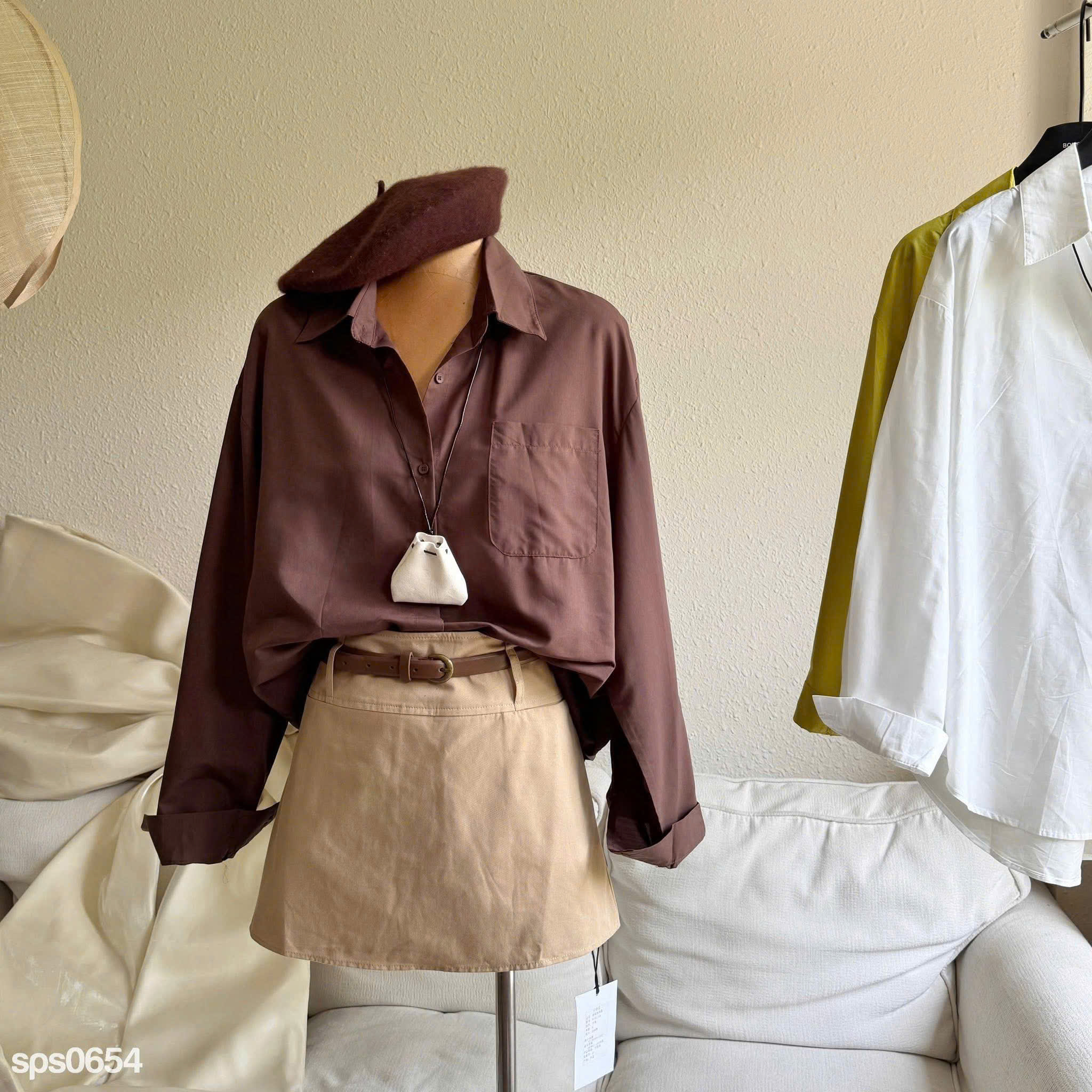 Chân váy ngắn Coton Q có quần trong ( ĐEN )_thumbnail_4