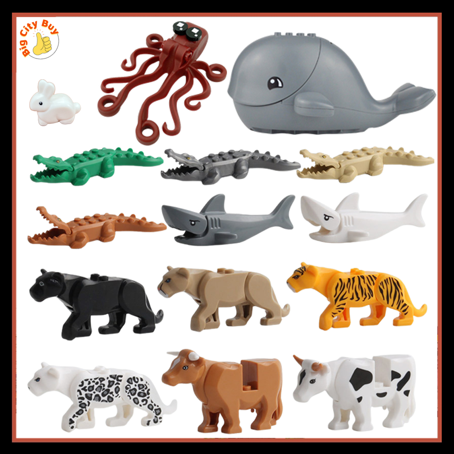 Đồ chơi lắp ráp Nhân vật nhỏ mô hình động vật và thú rừng xanh Cọp, Báo, Hổ, Cá mập, Cá sấu_thumbnail_0