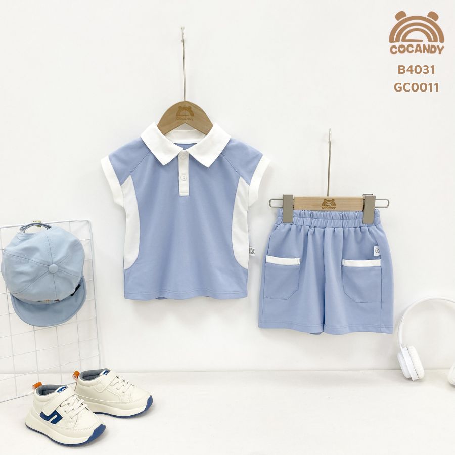 Bộ cộc XANH DƯƠNG cổ bẻ phối sườn trắng_thumbnail_2