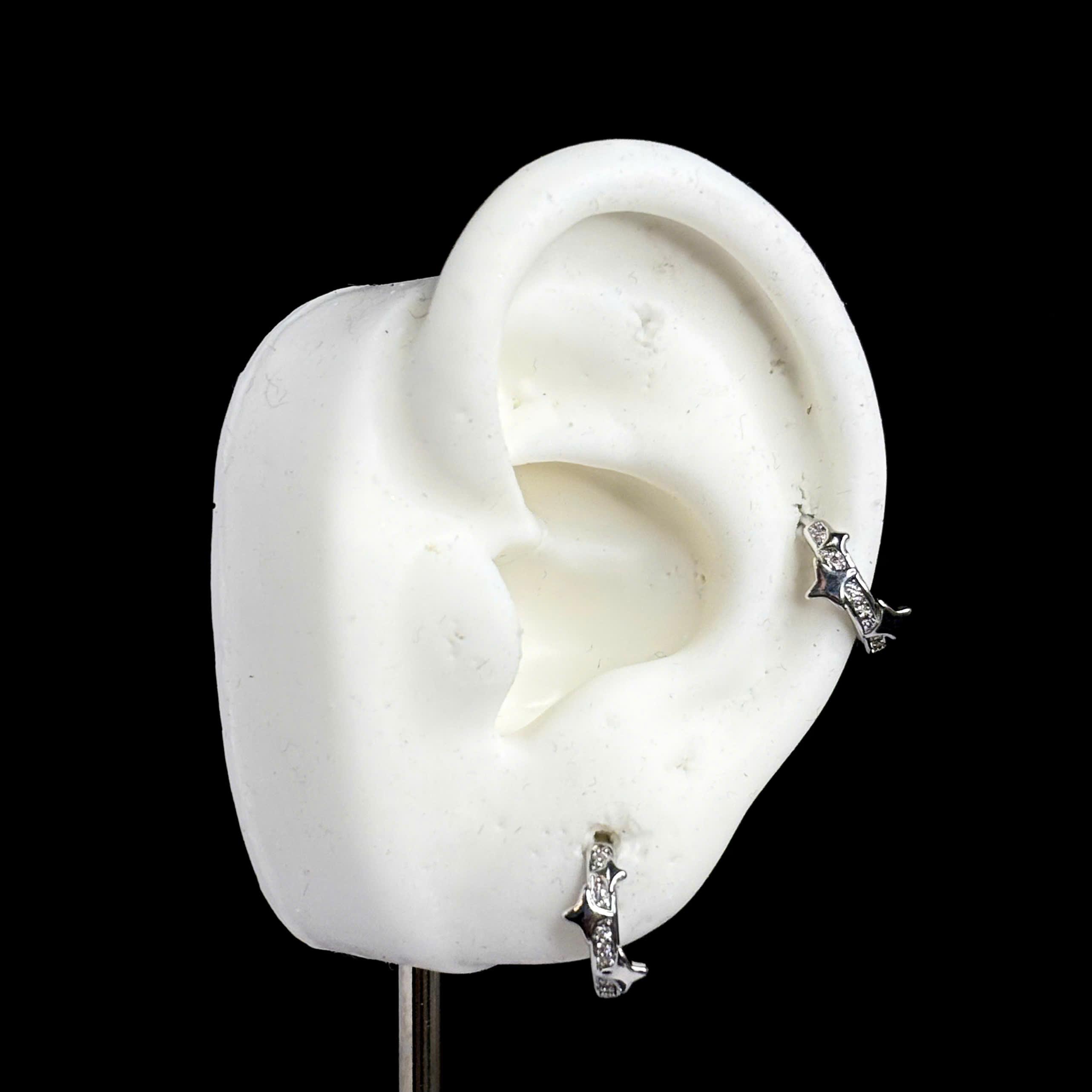 khuyên vòng kiểu dải kim cương ngôi sao 10mm