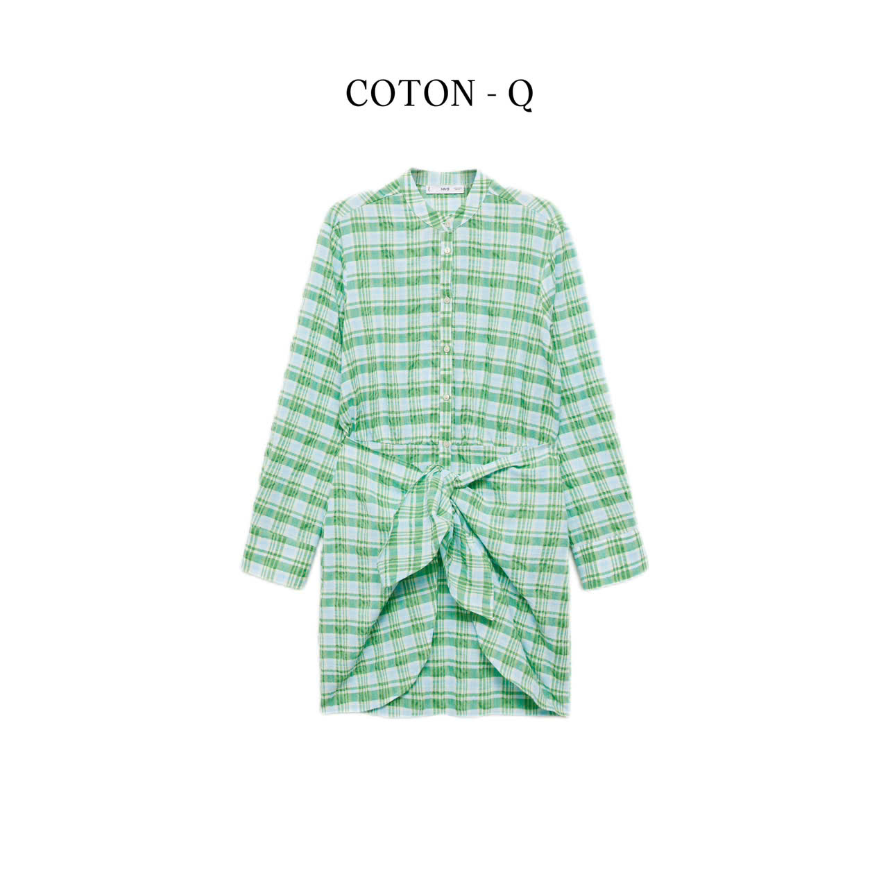 HV3 Đầm caro xanh