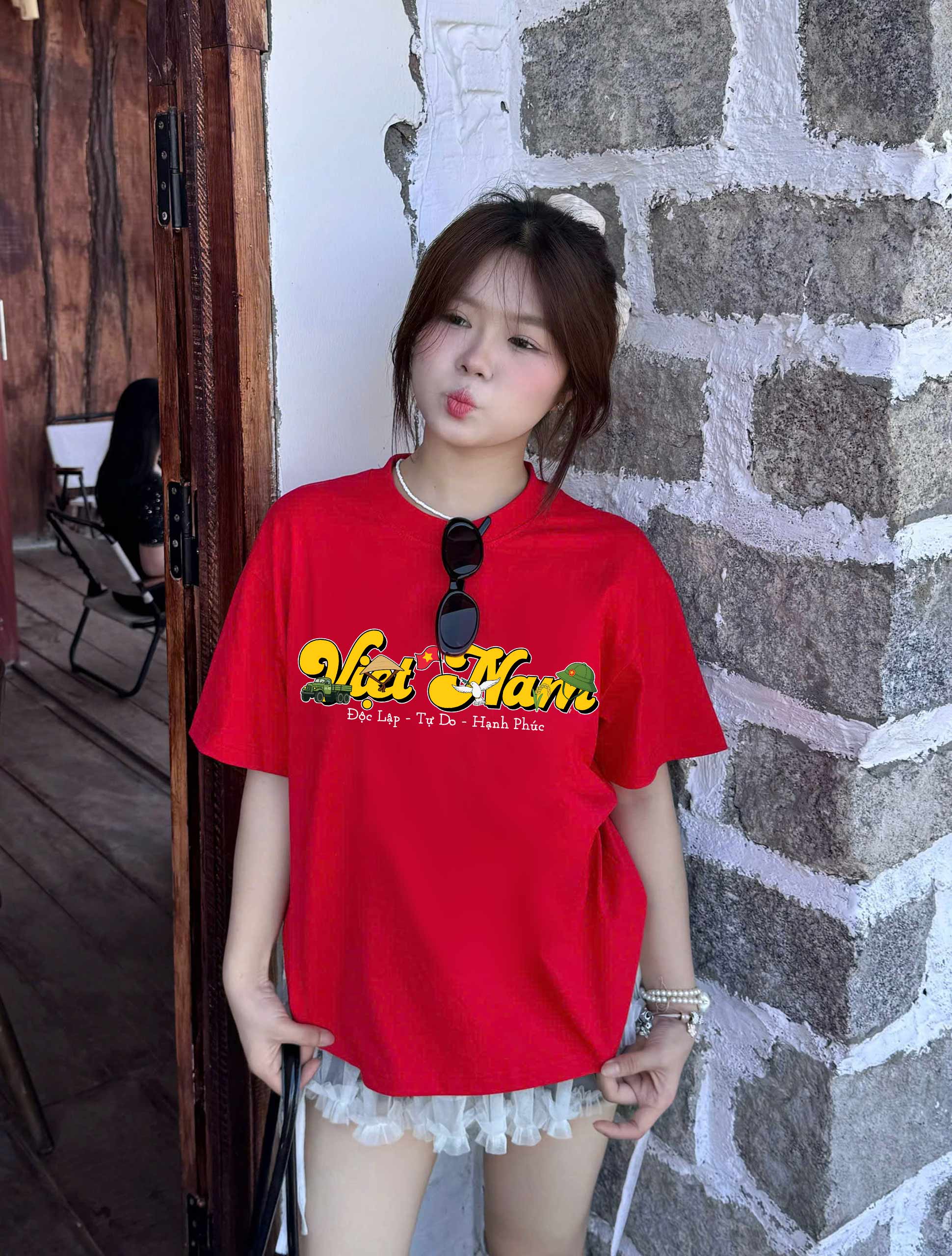 Áo thun Việt Nam form boxy AXD2444 Miucho vải 100% cotton co giãn thoáng mát cổ tròn in mix_thumbnail_5
