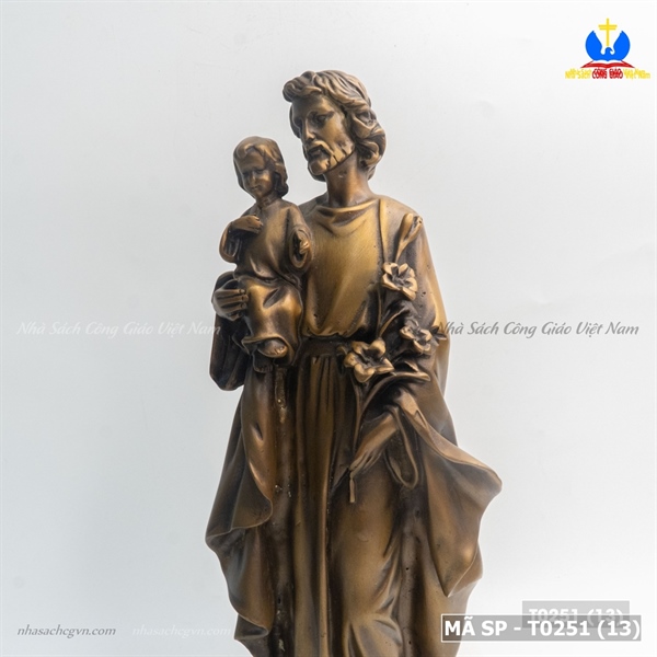 Tượng đồng Thánh Giuse bế chúa 29cm ✔_thumbnail_4