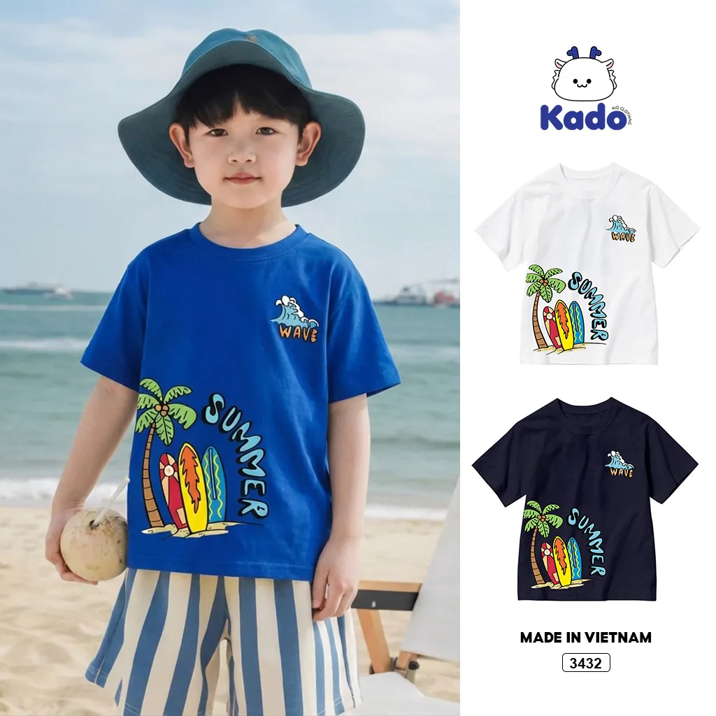 Áo thun bé trai bé gái hoạt hình mùa hè Kado 3432
