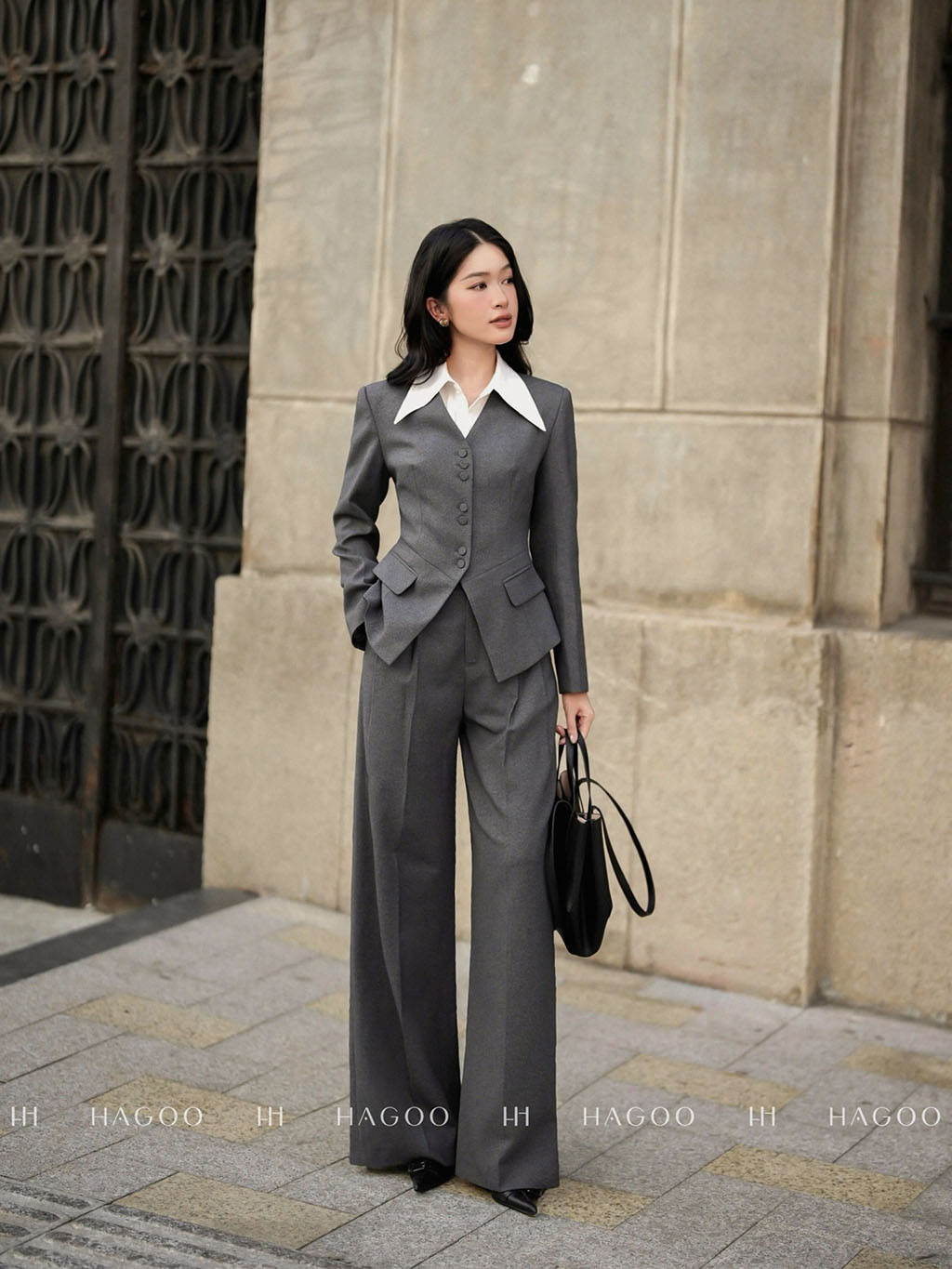 Quần ống suông bổ cơi túi dọc HAGOO_thumbnail_4