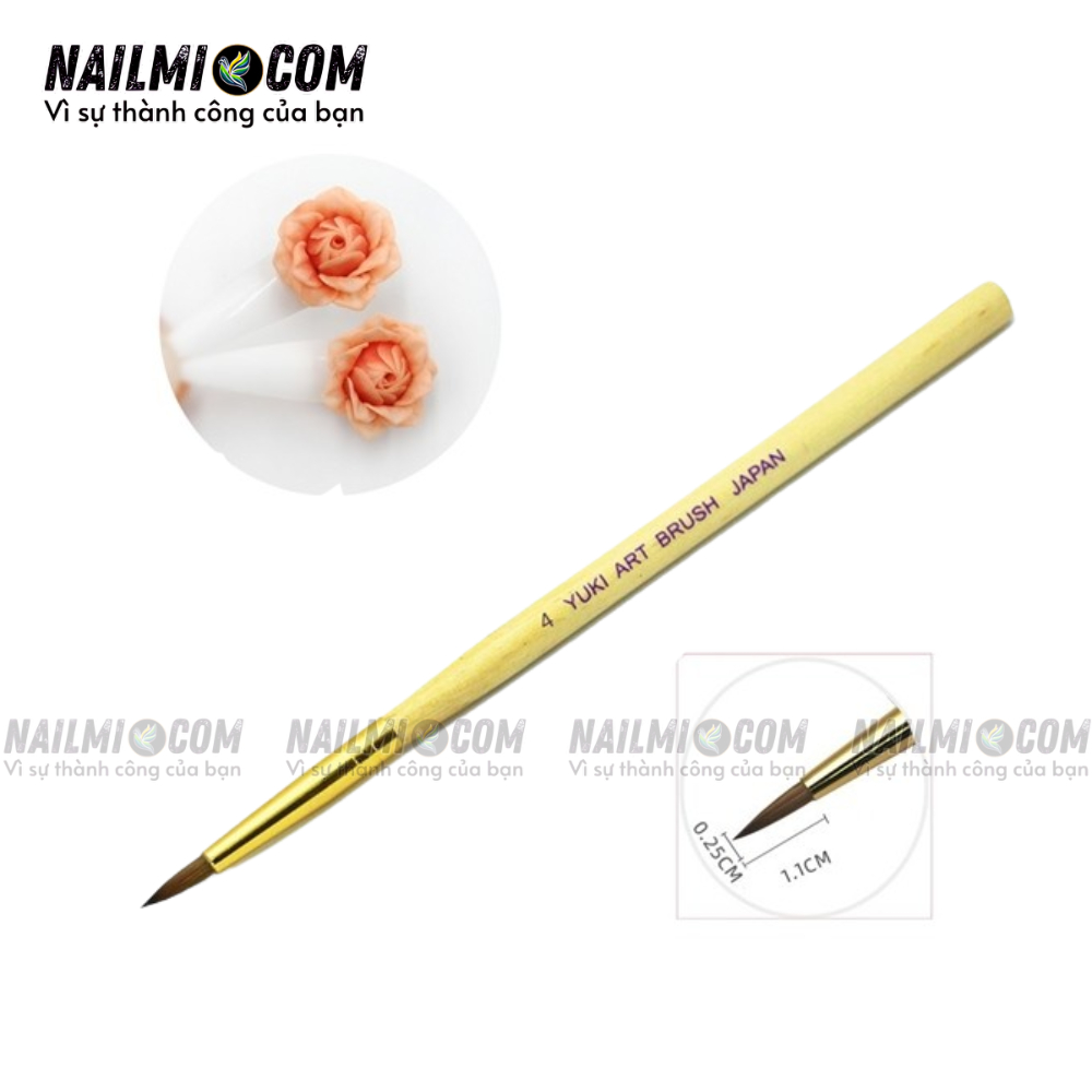 Cọ đắp hoa - cọ nặn hoa - số 4 - YUKI - cán gỗ
